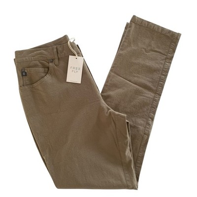 Free Fly Stretch Canvas 5 Pocket Pants Mens 30x30 Khaki Stretch NWT