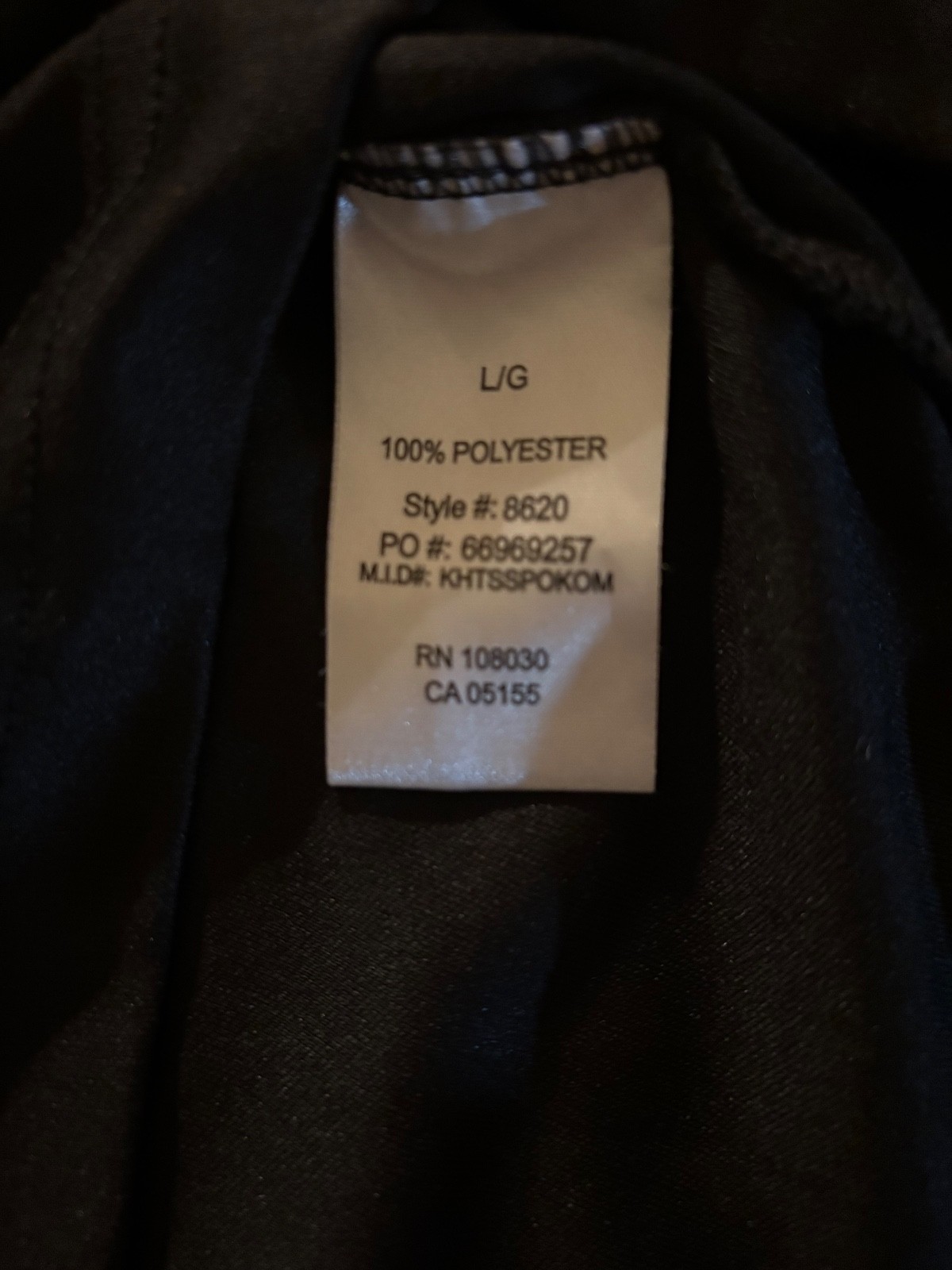 "CREW" Grey Day G59 Concert Staff Men's T-Shirt Short Sleeve Black Size Large 