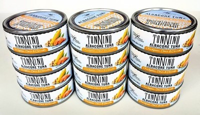 New Tonnino Albacore Tuna with Chickpeas Corn Carrots 12 - 4.94 oz Cans  07/2028