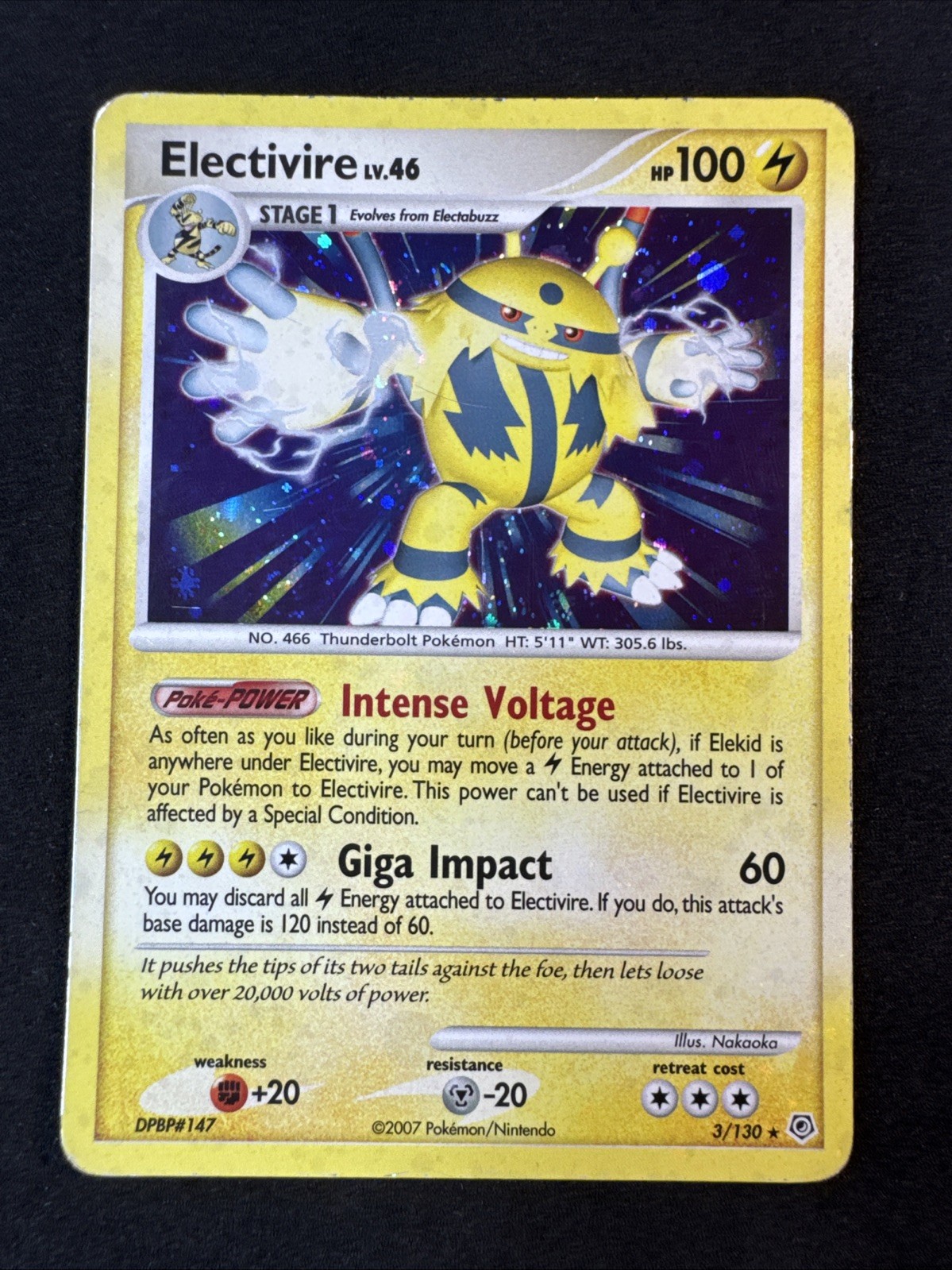 Electivire 3/130 Diamond and Pearl Holo Pokemon