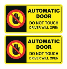 Automatic Door not Touch Window Sticker, 2x4 inch 10pcs Automatic Door Yellow
