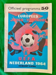 RARE 1964 UEFA u18 EUROPEAN CHAMPIONSHIP OFFICIAL PROGRAM EUROPEES TOERNOI