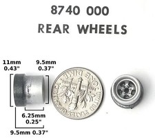 2pc 1pair Aurora AFX Specialty chassis 4-Gear MT HO Slot Car Rear Wheels 8740
