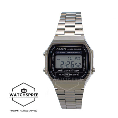 Casio Vintage Style Digital Gray Ion Plated S.Steel Band Watch