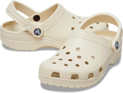 Crocs Unisex Classic Clog Shoe Style 10001-001 Bone