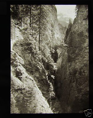 Glaszauber Laternenschieber UNBEKANNTE BERGBRÜCKE UM 1890 