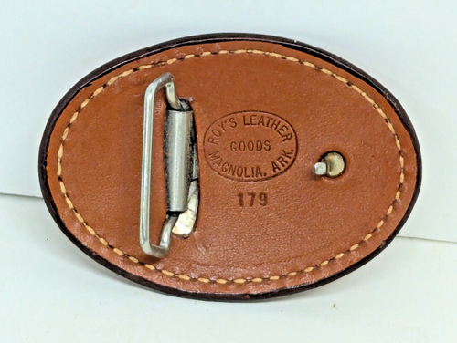 Buffalo Bison Belt Buckle Roy's Leather Goods #179 Stitched Western Cowboy Core - Picture 2 of 4