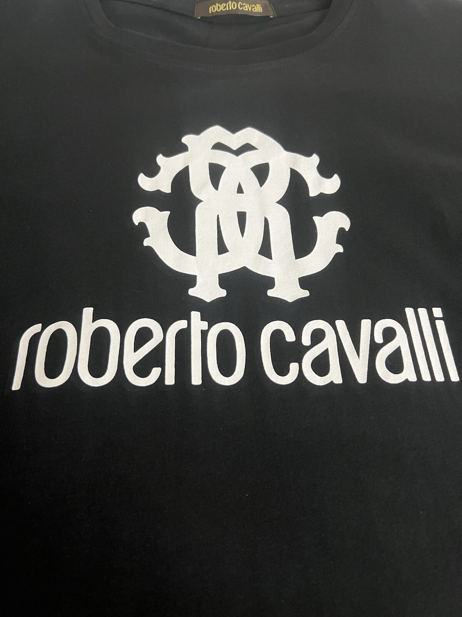 【関税 送料無料】ROBERTO CAVALLI ロゴ コットン Tシャツ Roberto Cavalli Logo T Shirt | eBay
