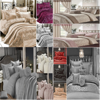 BESTICKT Luxus Satin Seide Bettdecke Quilt Bezug Set oder Bettauflage alle Größen