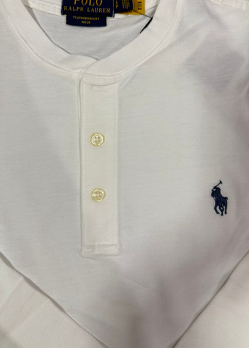 POLO RALPH LAUREN GRAND-PÈRE CHEMISE Slub Henley T-shirt grand-père pull sweat-shirt M - Photo 9/14