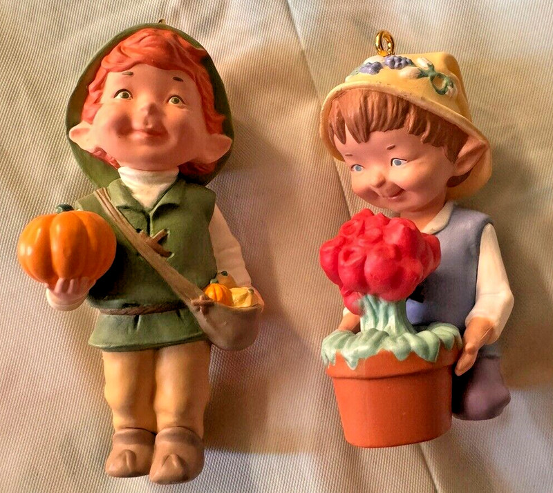 (2) 1994 HARVEST JOY & TULIP TIME GARDEN ELVES COLLECTION