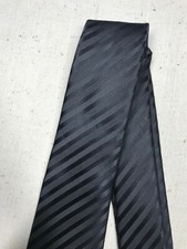 Vintage Men's Necktie Tie Classic Black Satin Stripe Business Formal