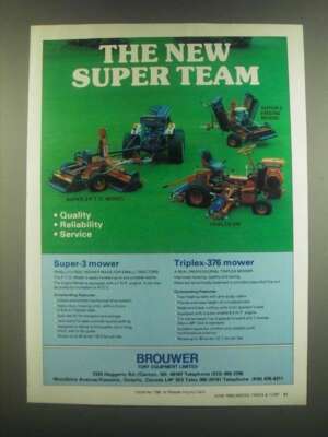 1985 Brouwer Super-3 and Triplex-376 mowers Ad