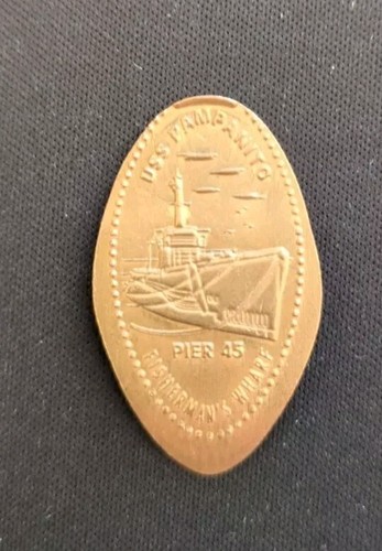 USS Pampanito, Pier 45, Fisherman's Wharf, San Francisco, Copper Elongated Penny
