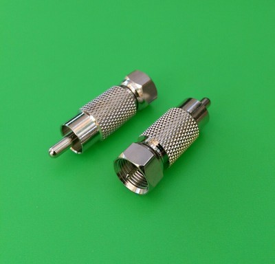 (2 PCS) F Male to RCA Male Connector 