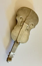 Vintage Mid-Century Mount Vernon Ware Ash Crumb Silent Butler Violin Aluminum