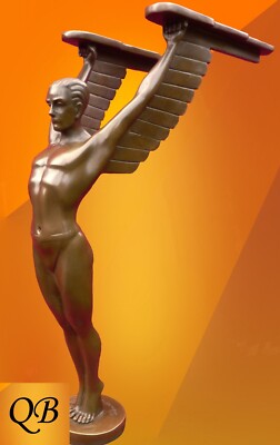 ART DECO IKARUS FIGUR BRONZE SKULPTUR OTTO SCHMIDT HOFER GRIECHISCHE STATUE SIGNIERT