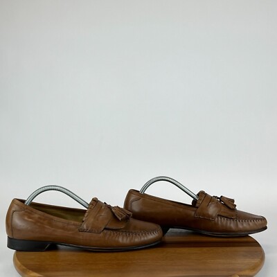 Mens Johnston & Murphy Brown Leather Kilt Tassel Loafers 