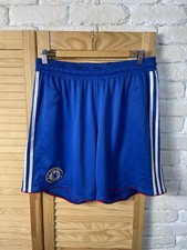 CHELSEA HOME FOOTBALL SOCCER SHORTS 2010 - 2011 BLUE ADIDAS MENS sz L