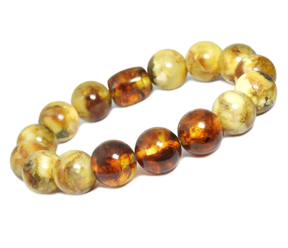Bernstein Armband (Frauen- & Männer) Farb-Kombination creme und cognac  - Bild 1 von 1