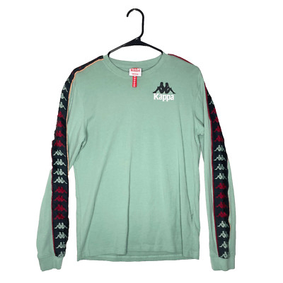 Kappa Long Sleeve T-Shirt Men s Size M Y2K Sportswear Teal Black Red Logo Sleeve