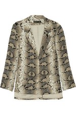 100% Silk Reptile Jacket By Elizabeth & James Grey Snake Print Lined M £675 Bnwt