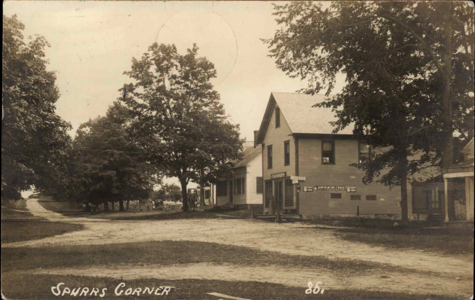 Otisfield Maine ME Spurrs Corner c1910 Real Photo Postcard STORE IN