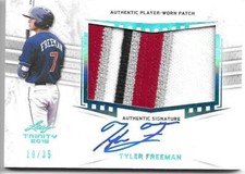 2019 Leaf Trinity Baseball TYLER FREEMAN #PA-TF1 Patch On-Card Autograph 19/35