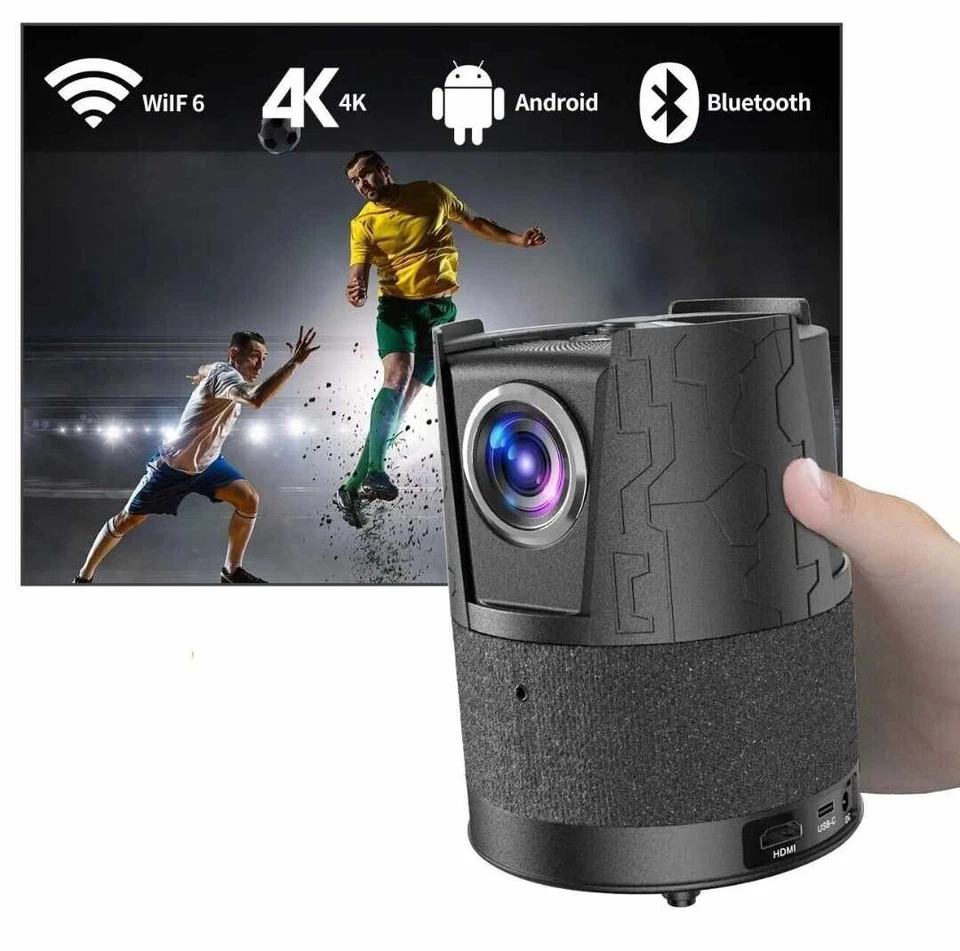 Portable Mini Projector 4K Wireless WiFi Projector for Android iPhone Laptop - Image 2 of 4