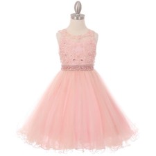 BLUSH Size 10 Flower Girls Dress Bridesmaid Wedding Recital Birthday Graduation