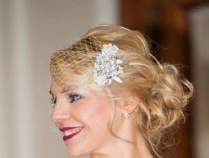 Birdcage Veil Bridal Blusher 1920s Boho Gatsby Wedding Flower