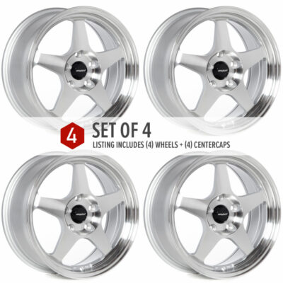 4 Circuit CP22 16x7 5x114.3 +35 Machined Silver Wheel Spoon RegaMaster EVO Style