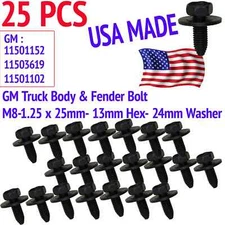 GM 1150361 Truck Body & Fender Bolt M8-1.25 x 25mm- 13mm Hex - 25pcs