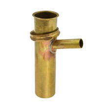 Dishwasher Tailpiece Direct Connect 1-1/2" x 6" Brass 17-Gauge w/ 1/2" Drain Out