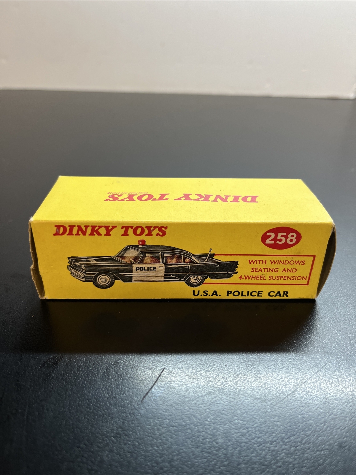 Vintage Dinky Toys Desoto FIREFLITE U.S.A. Police Car w box made in