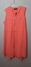 Apt 9 Size L "Mango Surprise" Bright Dress w/Pockets & Drawstring Belt