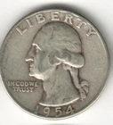 USA - 1954S - Washington ¼ $ - Silver Eagle - Rare - #15870RG
