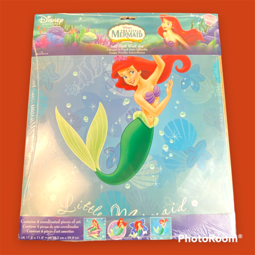 New Disney Little Mermaid Ariel Self Stick Wall Art Stickers Decorating Kit - Afbeelding 1 van 8