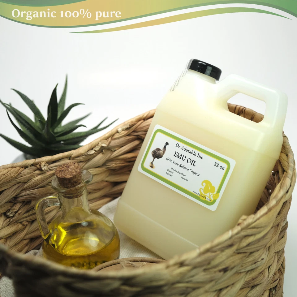 ACEITE DE EMÚ AUSTRALIANO 100 % PURO ACEITE DE EMÚ POR DR.ADORABLE 32 OZ/1 CUARTO DE GALÓN ENVÍO GRATUITO - Imagen 2 de 4