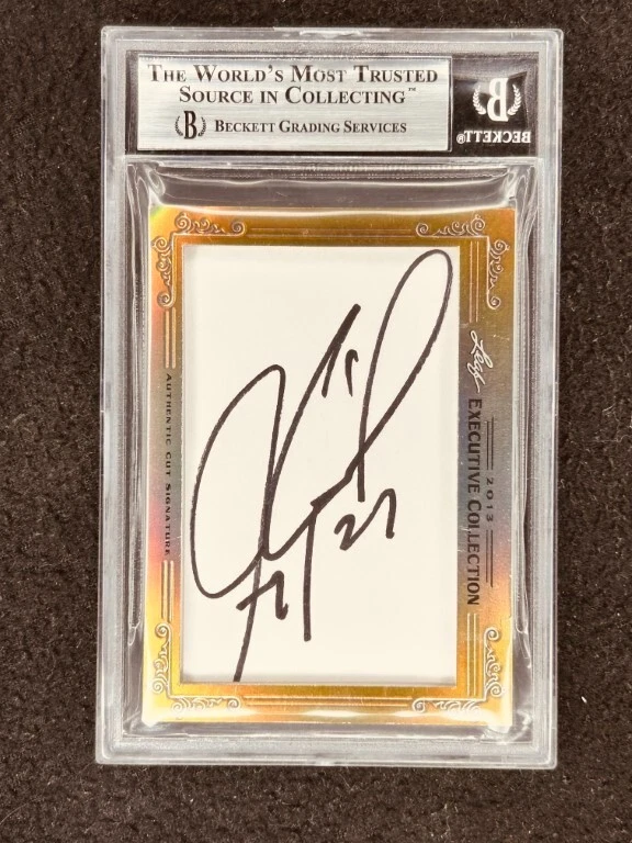 Chris Chelios Jeremy Roenick 2013 Leaf Masterpiece Cut Signature signed 1/1 JSA - Image 2 of 2