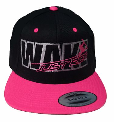 WAKEBOARD HAT PINK JUST RIDE CAP FLAT BILL SNAPBACK WAKE BOARD BOAT 