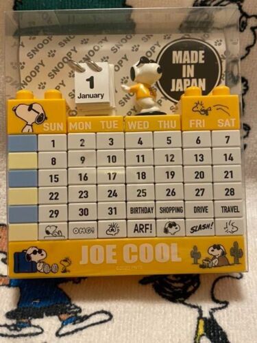 Block Perpetual Calendar PEANUTS Snoopy Joe Cool Yellow SPY-752 - Picture 1 of 8