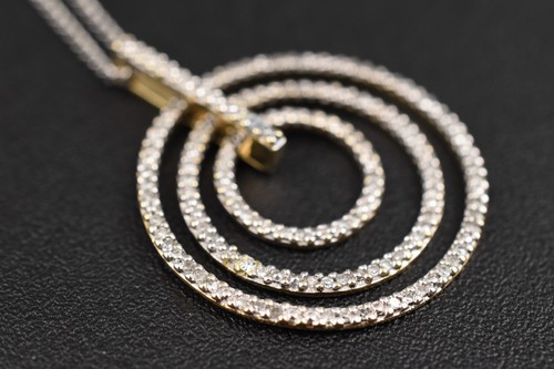 10K White & Yellow Gold Pendant w/ Diamonds on 18" Chain - 4.2g Total - Picture 4 of 13