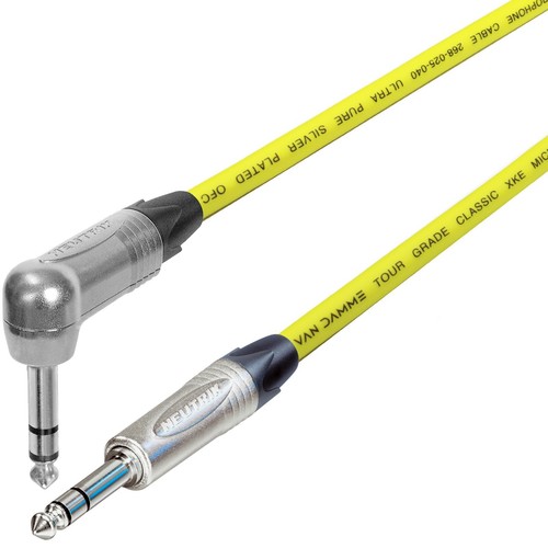 Straight Right Angle Stereo TRS Jack Cable 1/4 6.35mm Neutrik Van Damme Lead - Picture 6 of 11