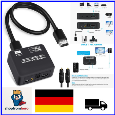 4K HDMI Audio Extractor: 3.5mm + Optisch (PS5, Xbox)