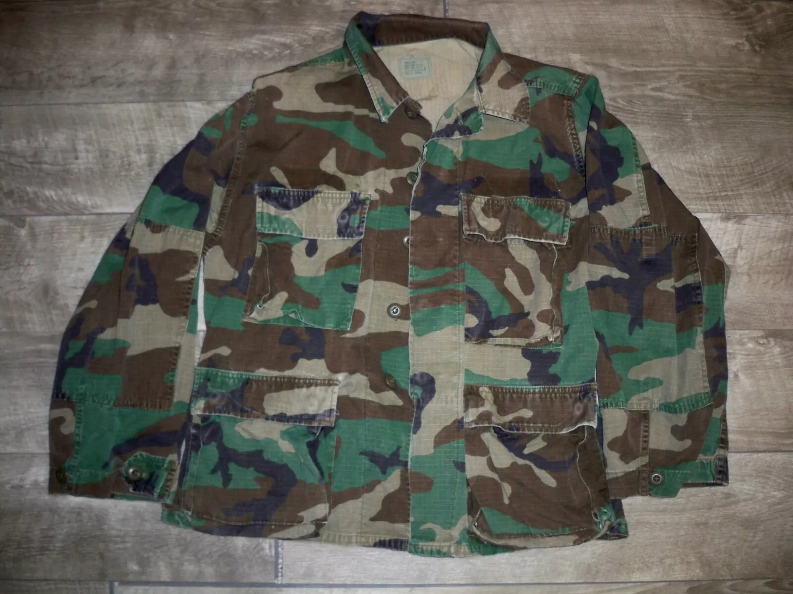  vintage woodland camo military uniform 1980s jacket