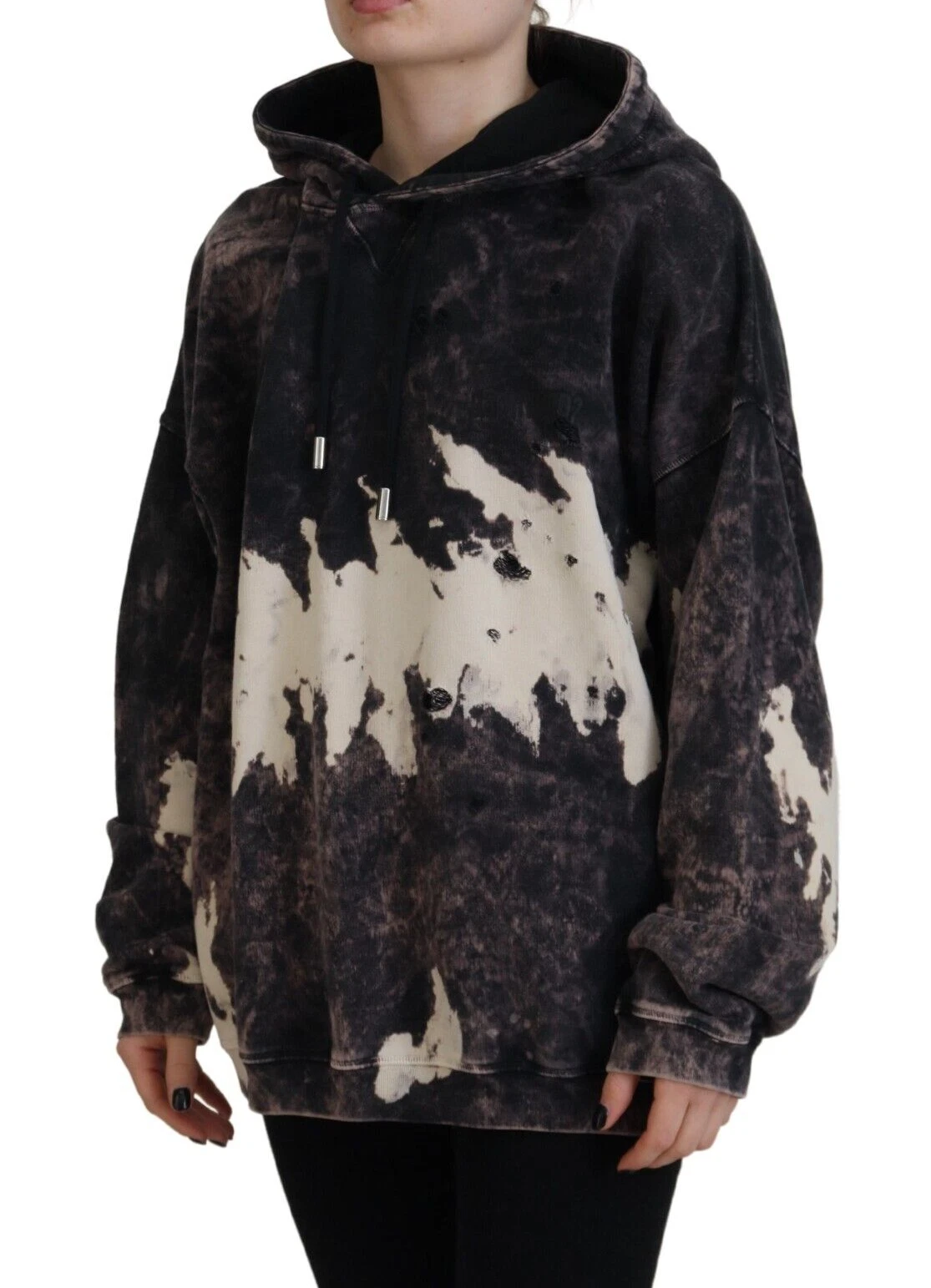 Felpa con cappuccio DSQUARED2 Maglione multicolore tinta cotone IT38 US4 XS RRP 960usd