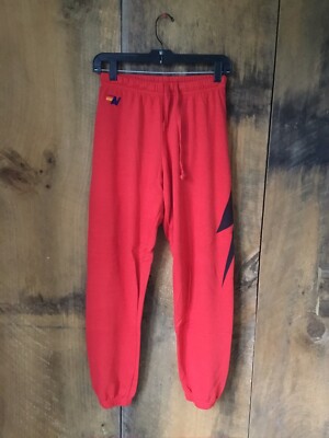 Aviator Nation Sweatpants Red Black Bolt S