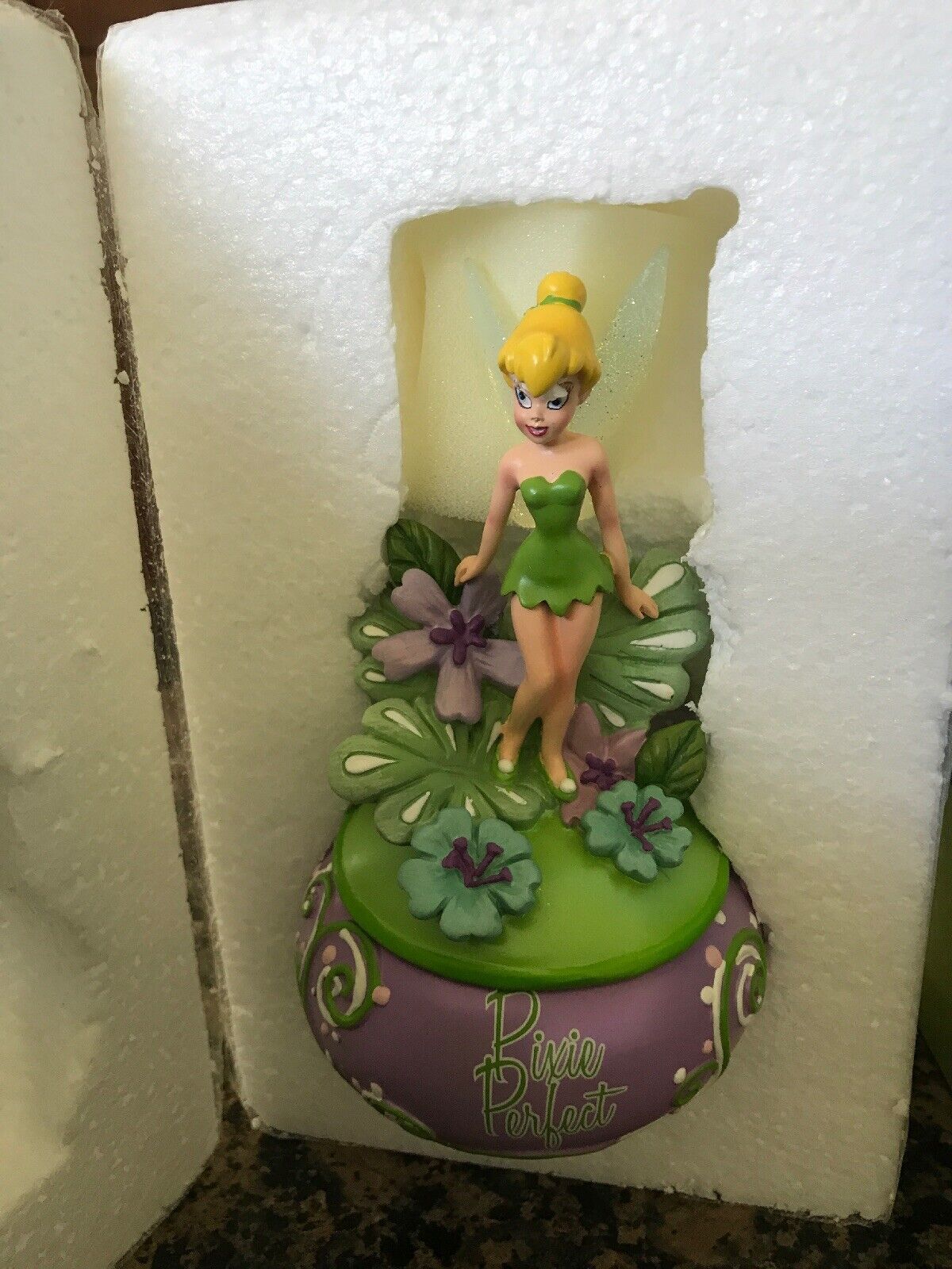 Westland Disney Impressions TINKER BELL Pixie Perfect Flowers Trinket Box RARE Natychmiastowa dostawa
