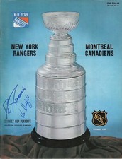 NY RANGERS signed ED GIACOMIN & VIC HADFIELD 4/5-6/69 vs Canadiens Game Program